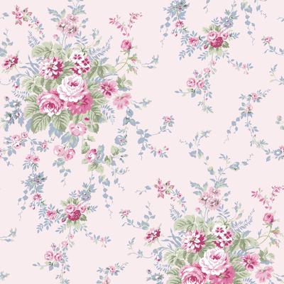 Shabby Chic by Rachel Ashwell Garden Floral Pink Blue Wallpaper