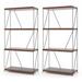17 Stories 2 Pcs 4-tier Multipurpose Display Rack Freestanding Bookcase w/ Metal Frame Walnut in Brown | 41.5 H x 24 W x 11.5 D in | Wayfair