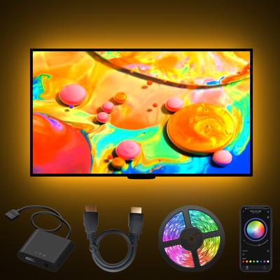 TEMU Tv Backlight Sync To Screen, Led Tv Lights That Sync With Picture, Follow The Audio Rhythm, App Control, 16.4ft For 32-80 Inch Tv, Indoor Use