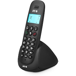 SPC Art - Schnurloses Festnetztelefon mit beleuchtetem Display, Freisprecheinrichtung, ECO-Modus, schwarz Image