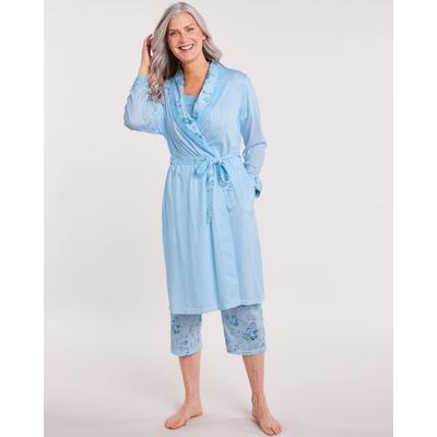 Appleseeds Women's Floral Roses Robe - Blue - 3XL - Womens