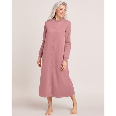 Appleseeds Women's Better-Than-Basic Fleece Snap Front Robe - Pink - PL - Petite