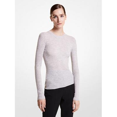 Michael Kors Hutton Featherweight Cashmere Sweater Grey L