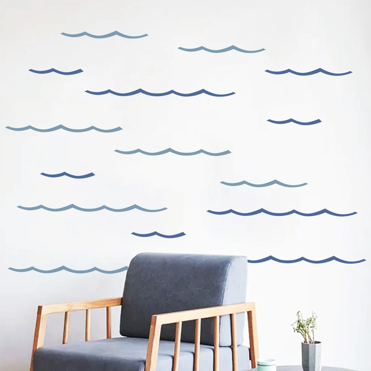 Cartoon gewellte Möbel Wandaufkleber Dekoration für Schlafzimmer Wandkunst Kinderzimmer Design Home Decor Wohnzimmer Wandtattoos