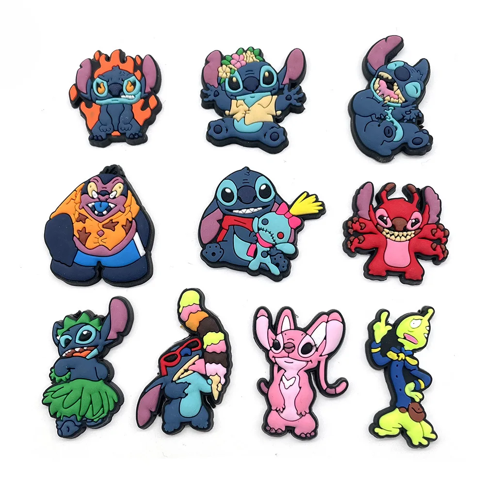 Süße Disney Stitch Crocs Charms PVC Schuh Charms DIY Schuh Zubehör Fit Croc Sandalen Schnalle Dekoration Kinder Party Geschenke