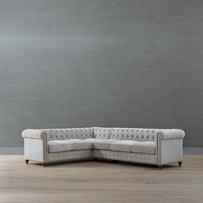 Logan Chesterfield 2-pc. Right Arm Facing Sofa Sectional - Latte Crypton Jennie Performance Fabric - Frontgate
