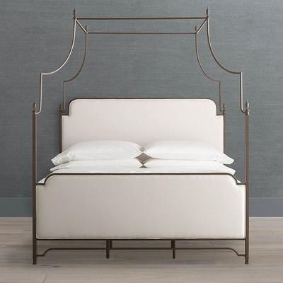 Whitby Canopy Bed - Black Leather, Queen - Frontgate