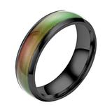 women opal statement rings half eternity band rings for women gold fidget spinner temperature sensitive glaze seven color color changing ring light
