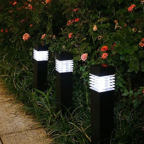 Outdoor-LED-Rasenlampe, IP65, wasserdicht, für den Außenbereich, Gartenpfosten, Pollerleuchte, Säulenlampe, Aluminium, Weg, Auffahrt, Boden, Rasen, Landschaftsbeleuchtung, Plug-in-Lichter, Villa, Hof, Image