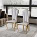 Modern Luxury Dining Chair (Set of 2), White PU Leather, Golden Stainless Steel Legs, Fully-Assembled