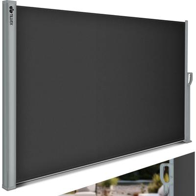 Tillvex - Seitenmarkise 180x400 cm Anthrazit ausziehbar & Blickdicht Sichtschutz für Balkon, Garten Image