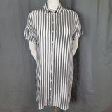Madewell Dresses | Madewell Striped Courier Boyfriend Button Front Shirt Dress Size S | Color: Gray/White | Size: S