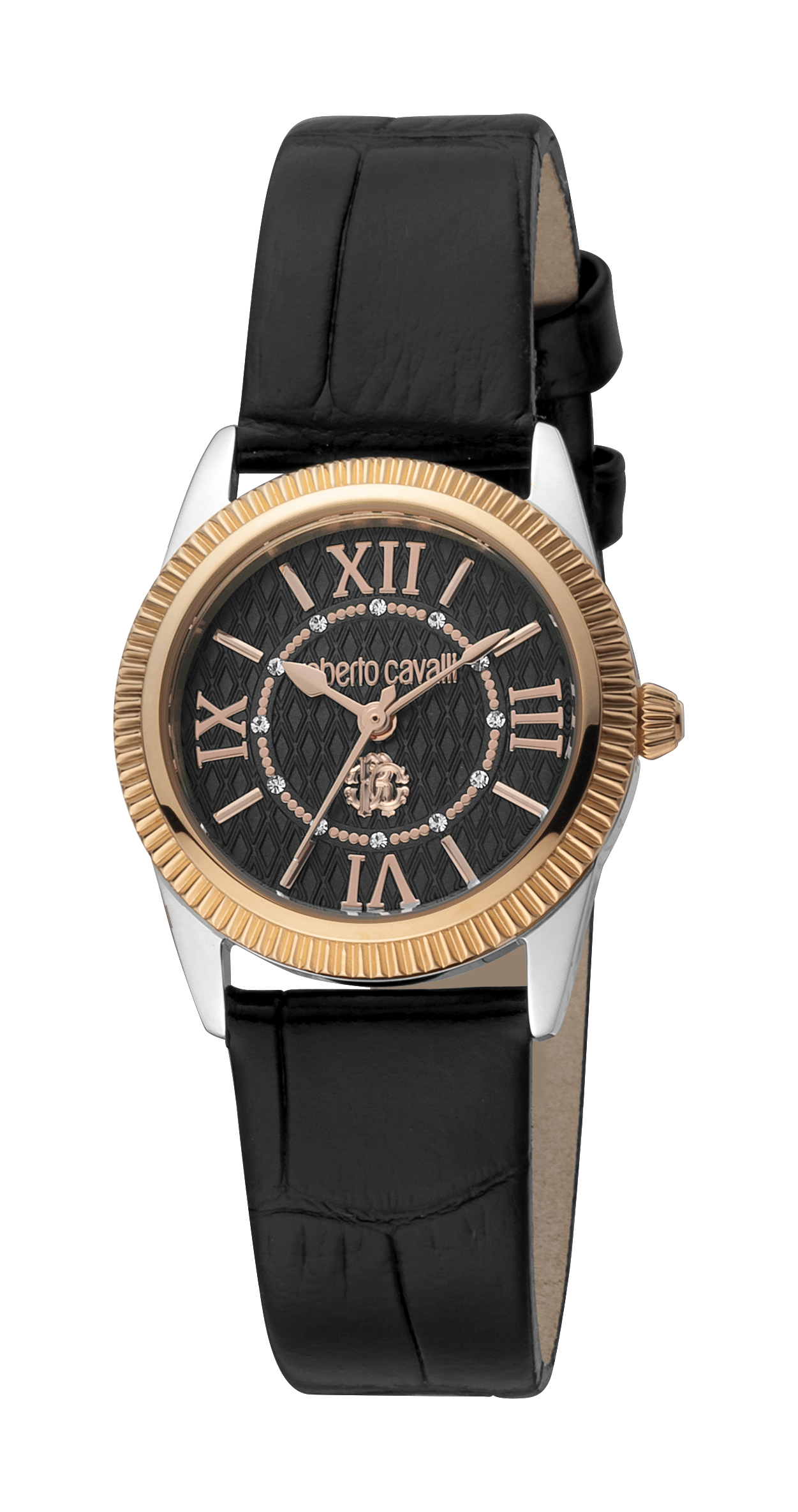 Roberto Cavalli RC5L035L0035 Womens Quartz Stainless Steel Black Leather 5 ATM 28 mm Watch - One Size