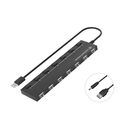 Conceptronic USB-Hub 7Port USB2.0 schwarz - Hub - 7-Port Image