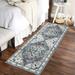 Blue;black;gray 2' x 6' Living Room Area Rug - Blue;black;gray 2' x 6' Area Rug - Bungalow Rose Floral Print Vintage Rug Low Pile Rug Ultra-Thin Distressed Accent Rug Retro Carpet for Living Room 36.0 x 24.0 x 0.28 in white | Wayfair