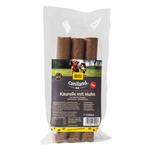 Sparpaket: 4x 3 Stück Caniland Kaurolle Hühnchen PUR Monoprotein Hundesnacks