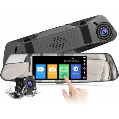 Dashcam Auto-Rückspiegel, 4,8-Zoll-Touchscreen, Full hd 1080P, Weitwinkel-Autokamera, Frontkamera Image