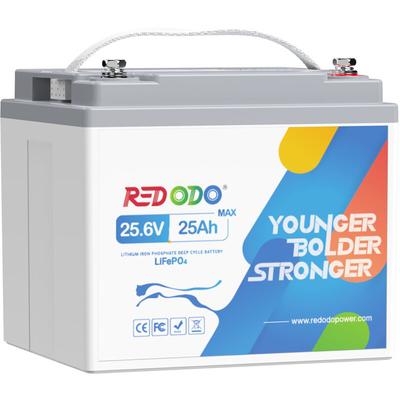 Redodo - 24V 25Ah Lithium Batterie LiFePO4 Akku mit 50A bms Schutz, 2C hohe Entladungsrate, 1280W