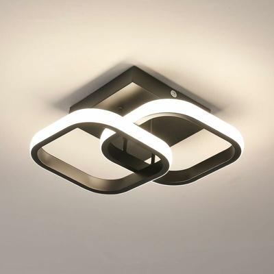 Moderne led Deckenleuchte, Quadratisches Acryl-Deckenleuchte ø 19 cm für Schlafzimmer, Wohnzimmer, Image