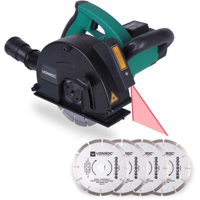 Mauernutfräse mit Laser - 1700W - 150mm - Inklusive 6 Diamantscheiben, Staubsaugeradapter und Image