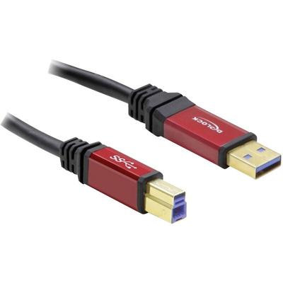 Delock USB-Kabel USB 3.2 Gen1 (USB 3.0 / USB 3.1 Gen1) USB-A Stecker, USB-B Stecker 5.00 m Rot, Schw