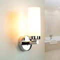 Lampe de salle de bain murale miroir verre métal en chrome blanc élégant - chrome, blanc