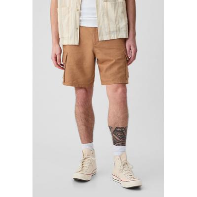 Gap Mens Brown Linen Cotton Cargo Shorts - Brown