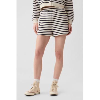 Gap Womens Off-White & Black Stripe Vintage Soft Dolphin Hem Shorts - Off-White & Black Stripe