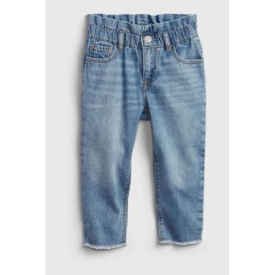 Gap Girls Mid Wash Blue Pull On Ruffle Mom Jeans (Newborn-5yrs) - Mid Wash Blue