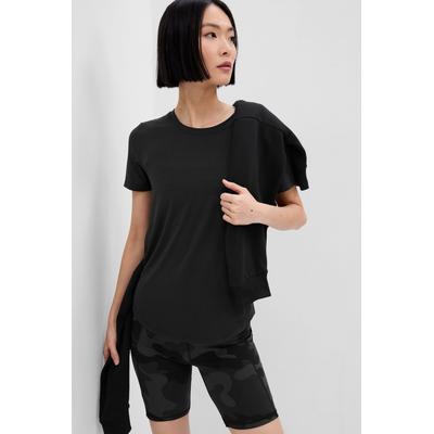 Gap Womens Black Breathe Short Sleeve Crew Neck T-Shirt - Black