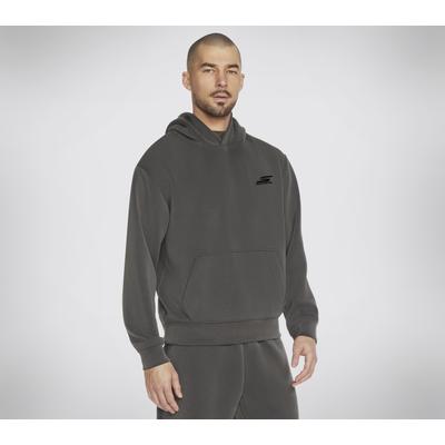 Skechers Men's Skech Cloud Elevate Hoodie | Size Small | Black/Charcoal | Polyester/Modal/Spandex