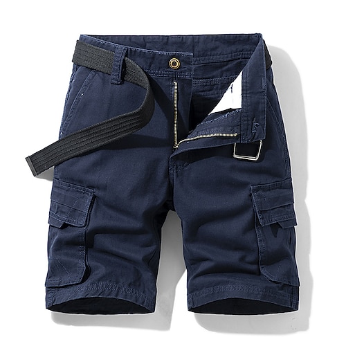 Herren Taktische Shorts Cargo Shorts Kurze Hosen Shorts Kurze Hosen Knopf Tasche Glatt tragbar Kurz Outdoor Täglich Campen und Wandern Modisch Klassisch Schwarz Armeegrün Image