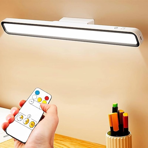 1 wiederaufladbare LED-Schreibtischlampe mit Touch-Steuerung, LED-Leselicht, 2000 mAh batteriebetrieben, dreifarbiger Touch-Magnet, abnehmbar und tragbar Image