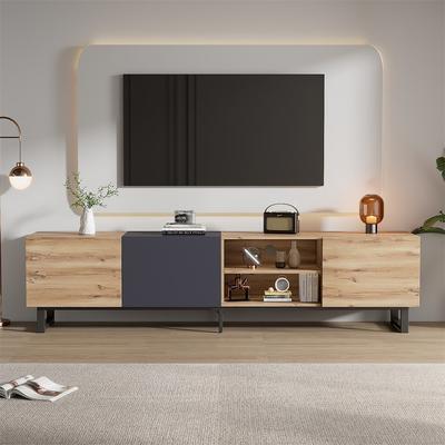 Modern TV with 3 Cabinets& Open Shelves for TVs up to 80''