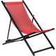 Beliani - Outdoor Folding Sun Lounger Sling Beach Chair Adjustable Backrest Red Locri ii