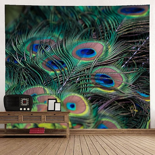 Pfau Wandteppich Kunst Dekor Decke Vorhang hängen Zuhause Schlafzimmer Wohnzimmer Dekoration Polyester Image