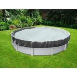 E&K 12 Pool Cover Round Winter Swimming Pool Safety Cover for Above Ground Pools (Light Grey)