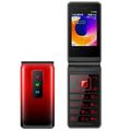 QIeAny Simplified Cell Phones for Old People, Flip Phone for Seniors, 2.4 Inches Big Screen, Dual Card Dual Standby+One Key Fast Dial, Big Speakers/big Buttons, with MP3 Music Playback,Red