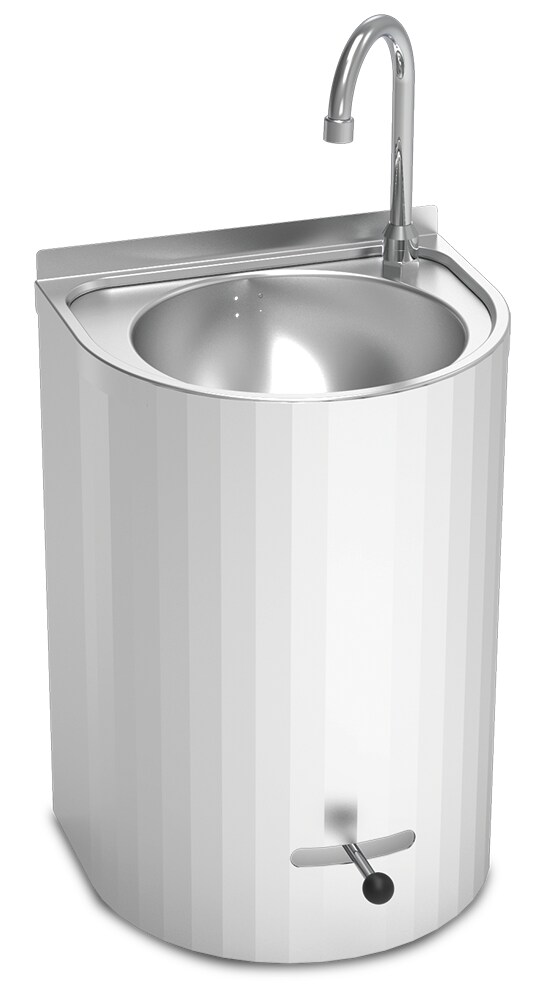 FRICOSMOS-Wandmontiertes Warm- und Kaltwasserspülbecken mit Hebel, 350 x 335 x 500 mm. Image