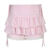 Womens Padded Bike Shorts Women s Fashionable Ballet Lace Trimmed Bow Tie Home Wear Tiered Cake Shorts Skirt Dress Shorts Women plus Size