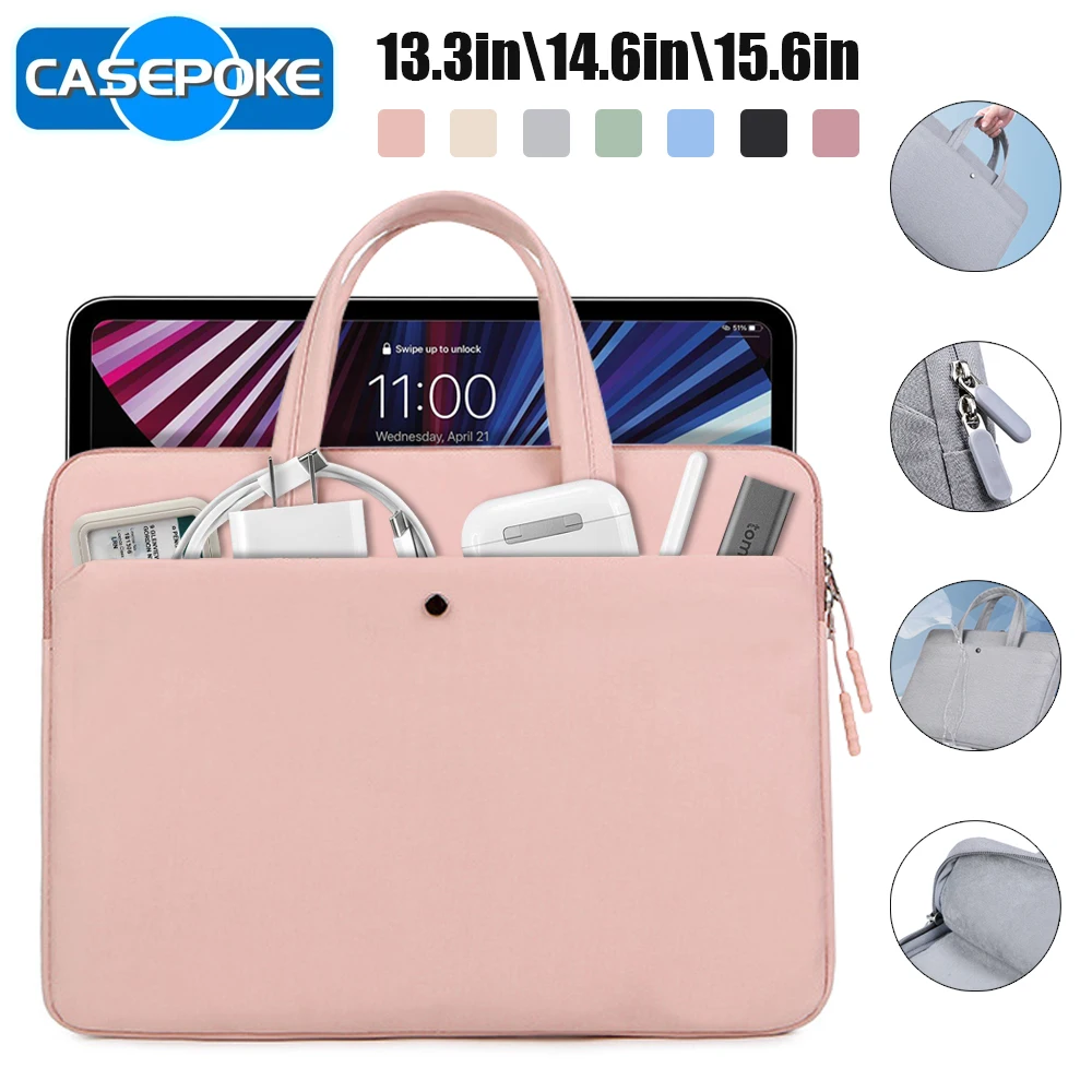 CASEPOKE femmes étui pour ordinateur portable 13,3 pouces 14,6 pouces 15,6 pouces sac à main pour tablette téléphone portable pochette d