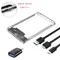Boîtier de disque dur externe USB 3.0/Type C pour disque dur SATA 2.5 pouces et SSD boîtier de disque dur Transparent sans outil Support UASP