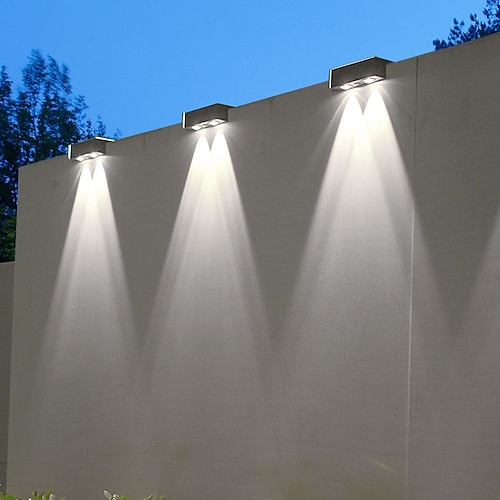 Lampada da parete a led solare super luminosa per esterni ip65 impermeabile luce da giardino layout di cortile lampada da parete atmosfera del cortile domestico luce di lavaggio a parete 1/2/4 pezzi