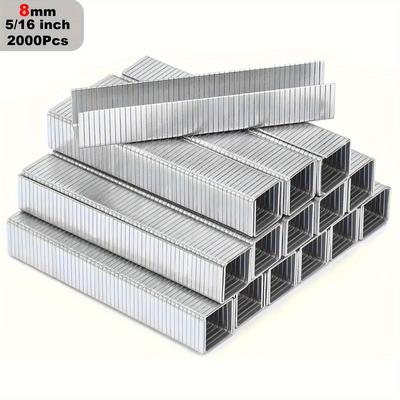 1 Set 8mm Heavy Duty Staples - 2000pcs Premium Quality Staples For Staple Gun, Perfect For Fixing Material, Decoration, Carpentry, Furniture, Doors And Windows