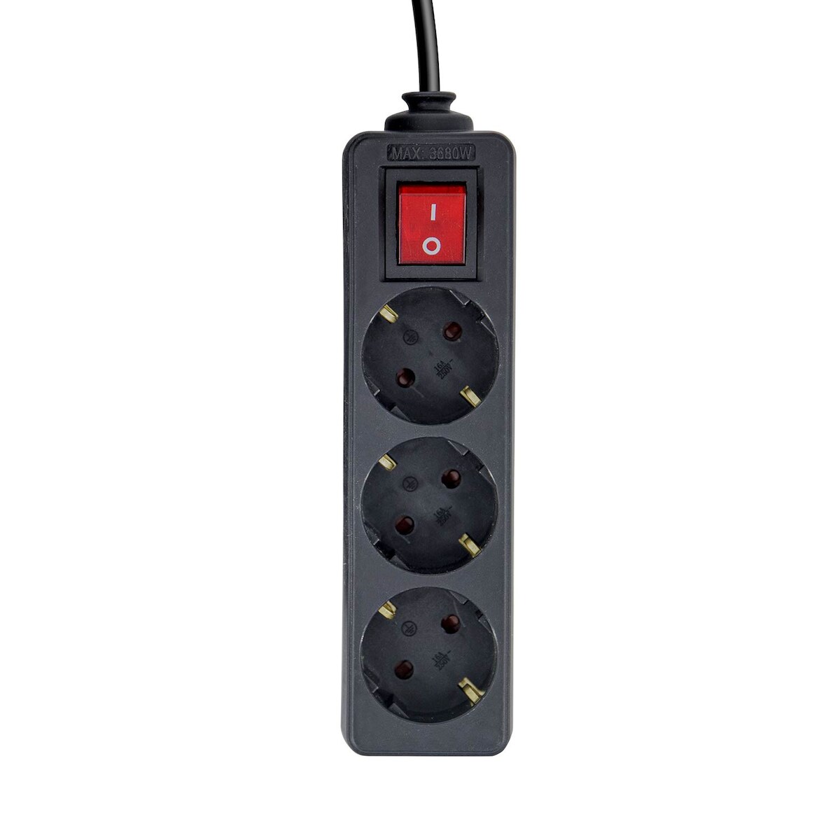 7H SEVEN HOUSE Steckdosenleiste mit 3 Schuko-Steckern 1,5 m schwarz mit Schalter 7hSevenOn Image