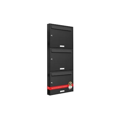 AL Briefkastensysteme 3 Fächer Premium Wand Briefkasten Anlage A4, in RAL 7016 Anthrazit Grau und wetterfest, Artikelnummer: 331P3EA1P7016 Image