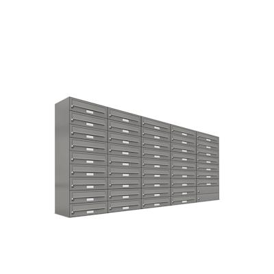 AL Briefkastensysteme 43 Fächer Premium Wand Briefkasten Anlage in RAL 9007 Aluminium Grau, Post A4, robust, wetterfest, Artikelnummer: 132P43EA5P9007 Image