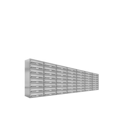 AL Briefkastensysteme 56 Fächer Premium Edelstahl Wand Briefkasten Anlage für Post A4, modern, robust und wetterfest, Artikelnummer: 132T56EA7 Image