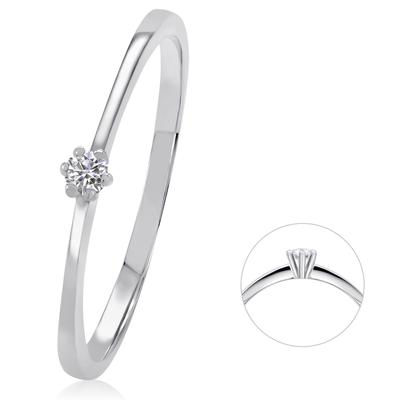 Diamantring ONE ELEMENT "0,03 ct Diamant Brillant Ring aus 585 Weißgold" Gr. 52, silber, Fingerringe, Damen, 52, 0,03 ct mit Diamant, Weißgold 585-Gold-Diamanten, Weißgold 585, Gold, Diamanten, ein ausdrucksstarkes Schmuckstück für jeden Anlass Image