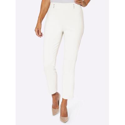 Webhose CLASSIC BASICS, Damen, Gr. 23, Kurzgrößen, beige (ecru), 72% Viskose, 25% Polyamid, 3% Elasthan, unifarben, lang, Hosen Image